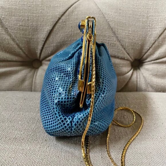 Vintage Finesse La Model Python Snakeskin Jeweled Convertible Clutch Purse RARE - Picture 8 of 14